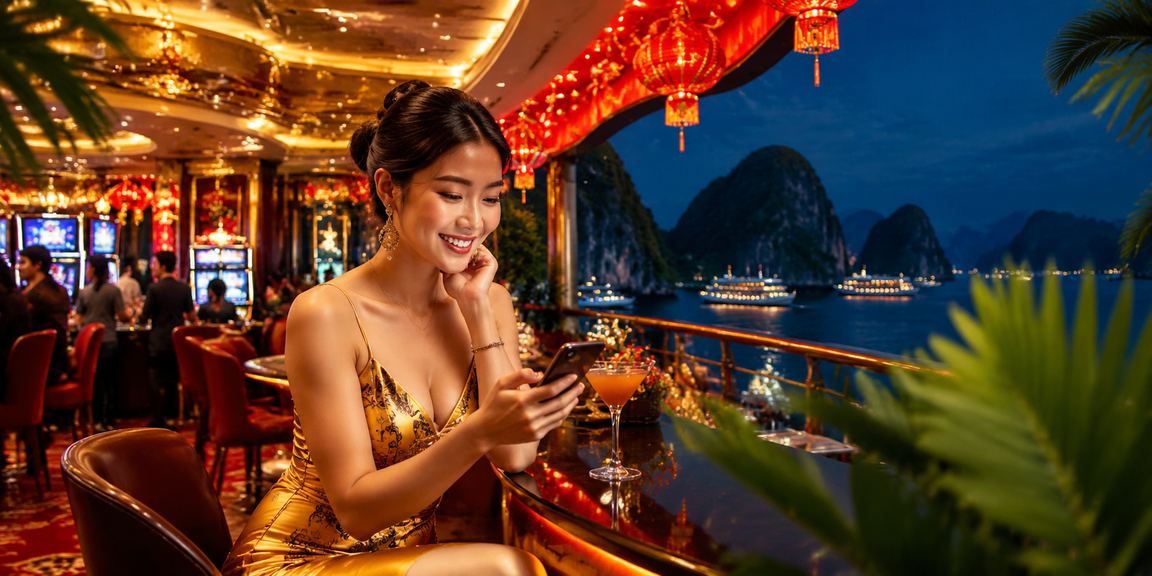 Khung cảnh sòng bạc di động tại Hạ Long Bay trong dịp Tết